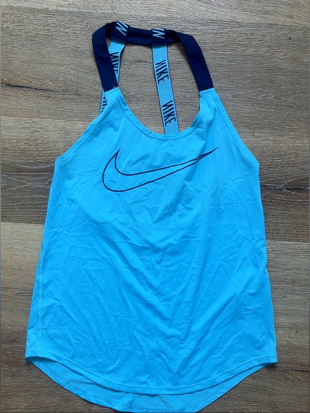 Nike Bright Blue Athletic Racerback Tank with Navy Straps - Picture 1 of 1